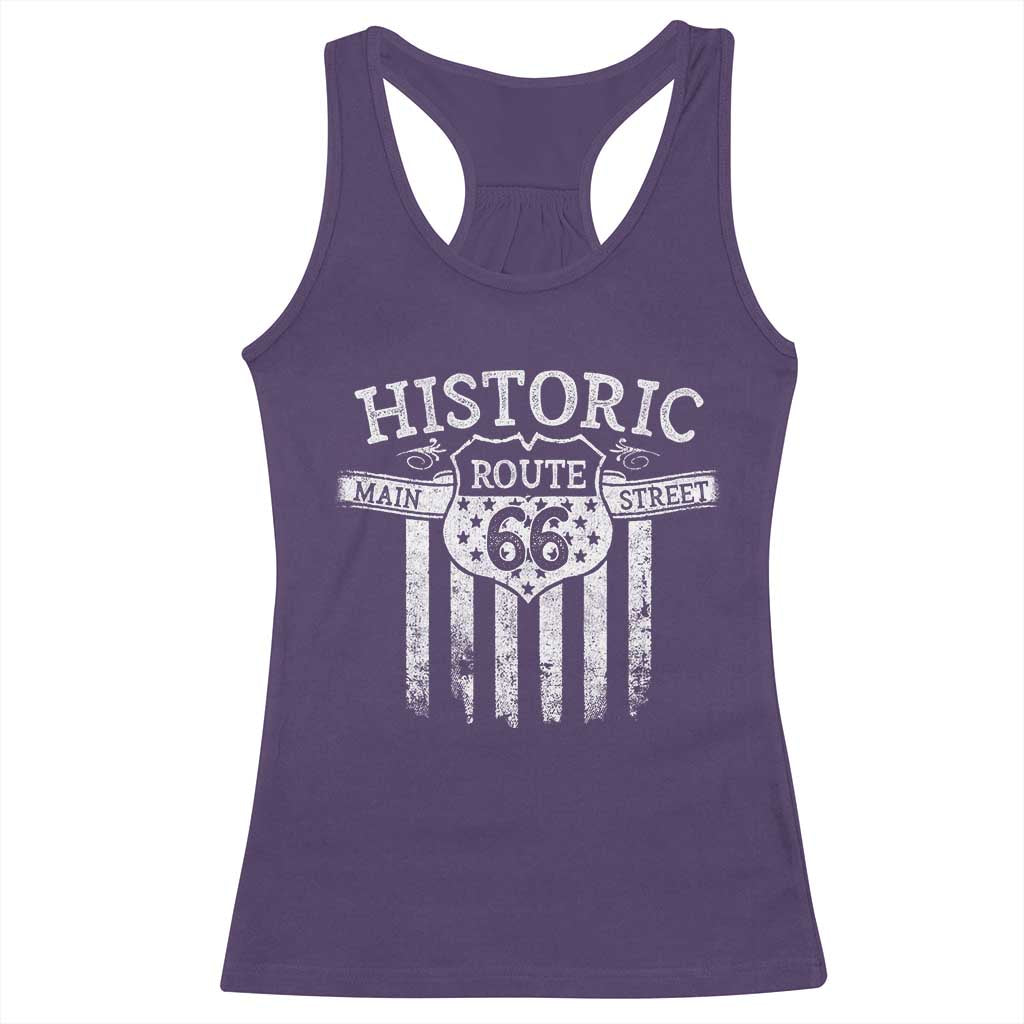 Historic Route 66 Highway Racerback Tank Top Main Street Of America