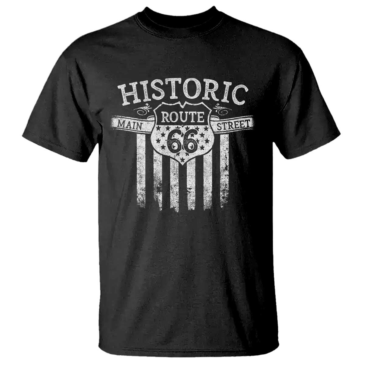 Historic Route 66 Highway T Shirt Main Street Of America