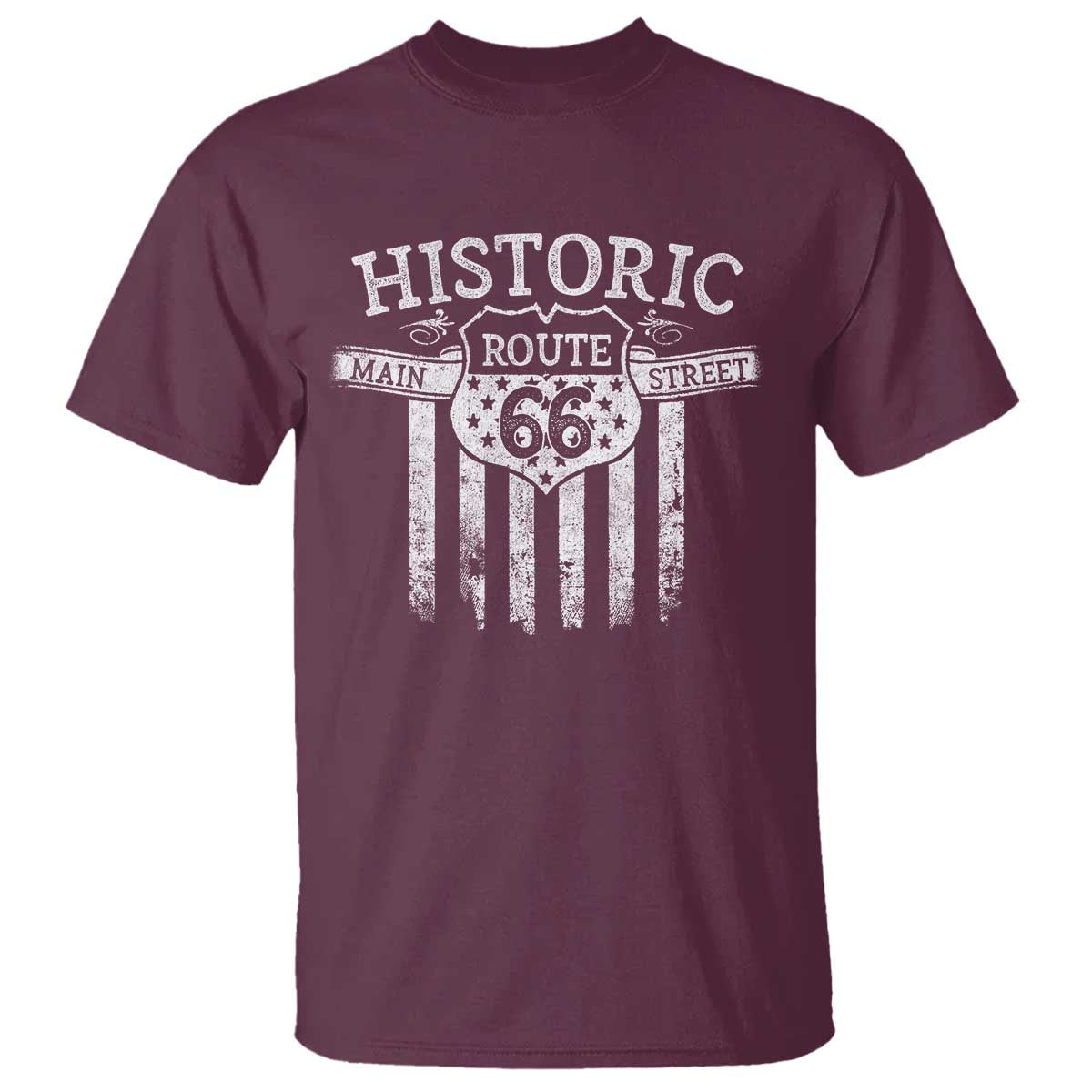 Historic Route 66 Highway T Shirt Main Street Of America