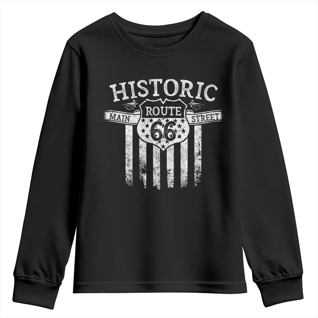 Historic Route 66 Highway Youth Sweatshirt Main Street Of America