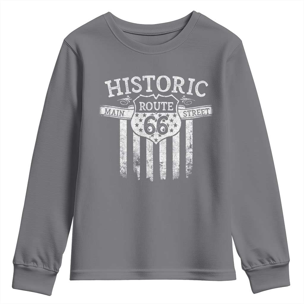 Historic Route 66 Highway Youth Sweatshirt Main Street Of America