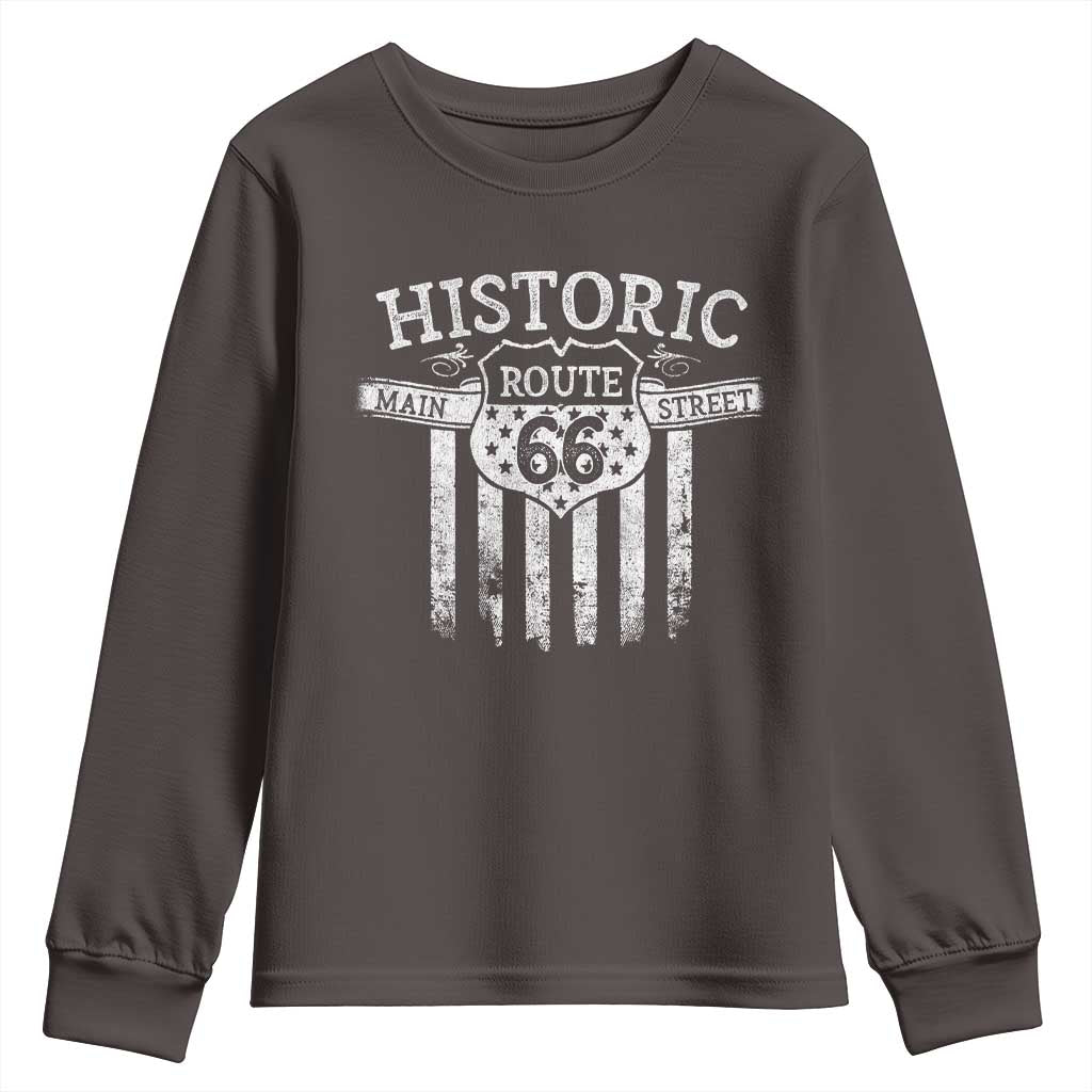 Historic Route 66 Highway Youth Sweatshirt Main Street Of America