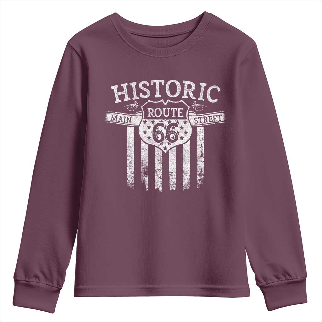 Historic Route 66 Highway Youth Sweatshirt Main Street Of America