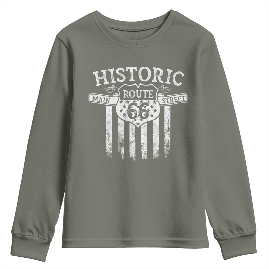 Historic Route 66 Highway Youth Sweatshirt Main Street Of America