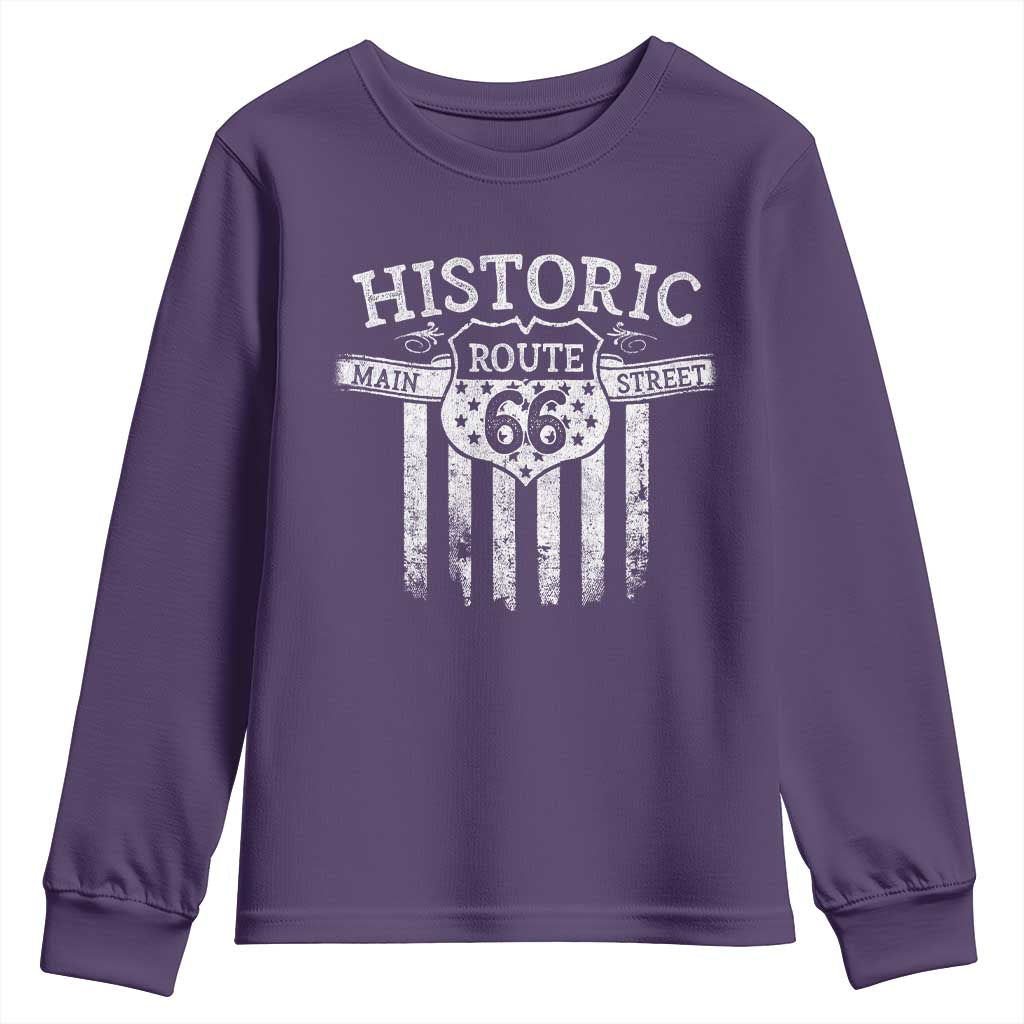 Historic Route 66 Highway Youth Sweatshirt Main Street Of America
