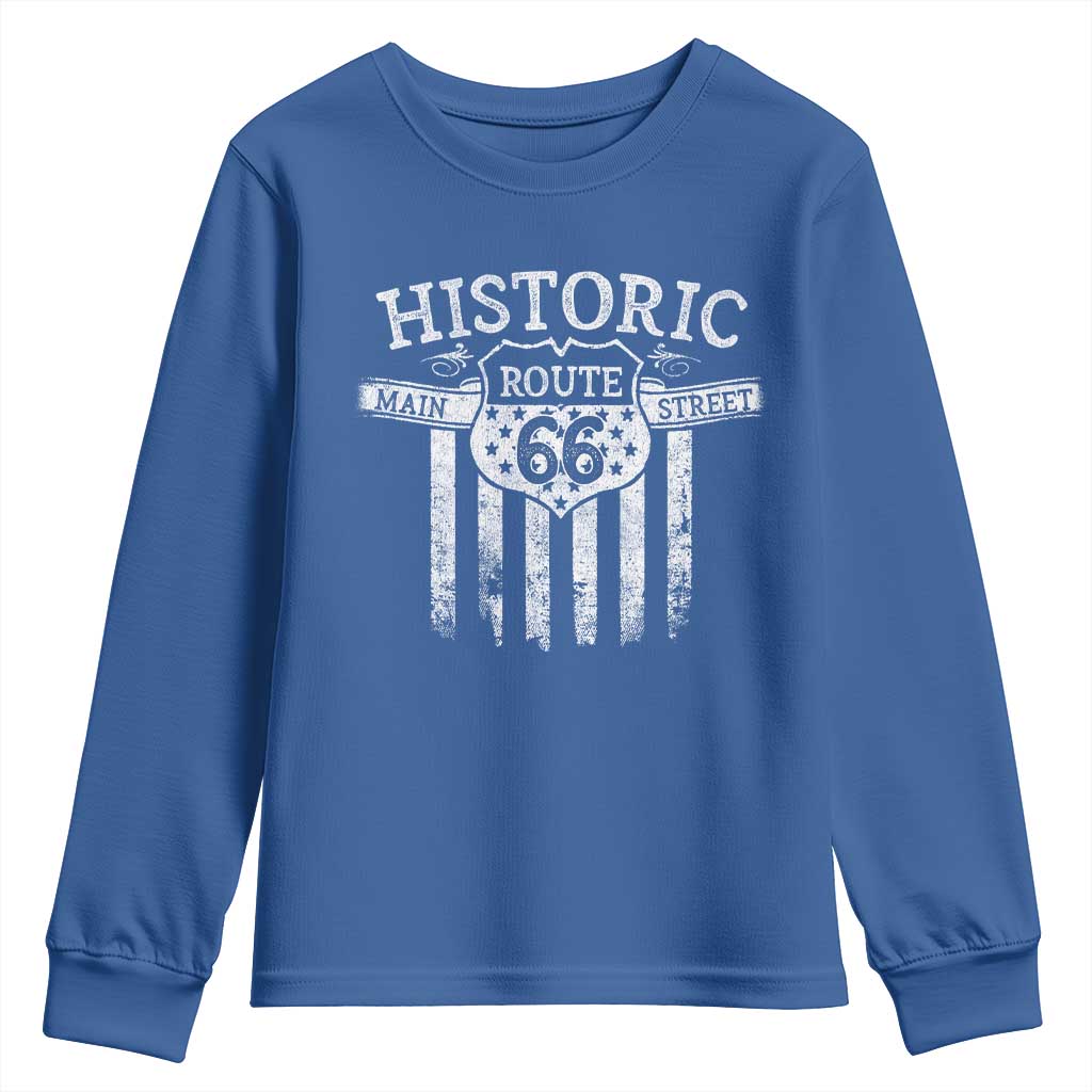 Historic Route 66 Highway Youth Sweatshirt Main Street Of America