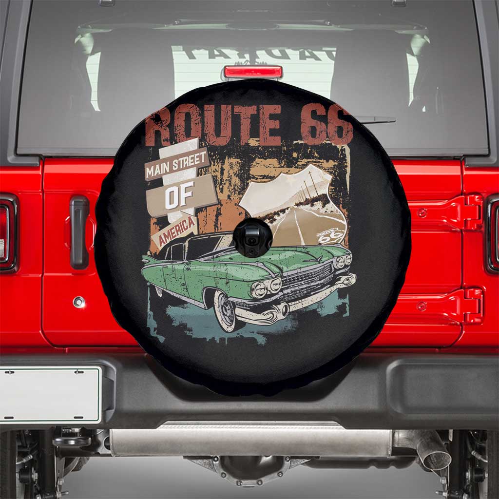 Historic Route 66 Highway Spare Tire Cover Main Street Of America Vintage Car
