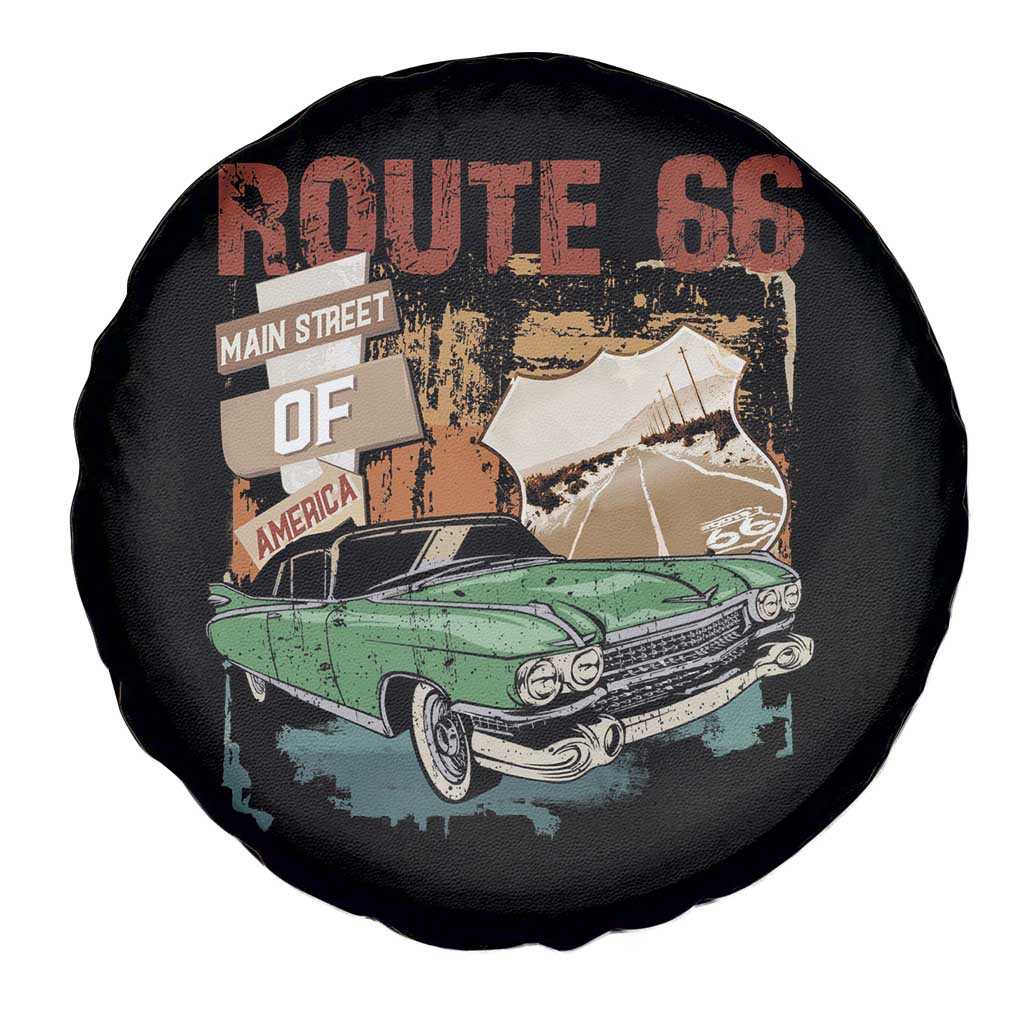 Historic Route 66 Highway Spare Tire Cover Main Street Of America Vintage Car