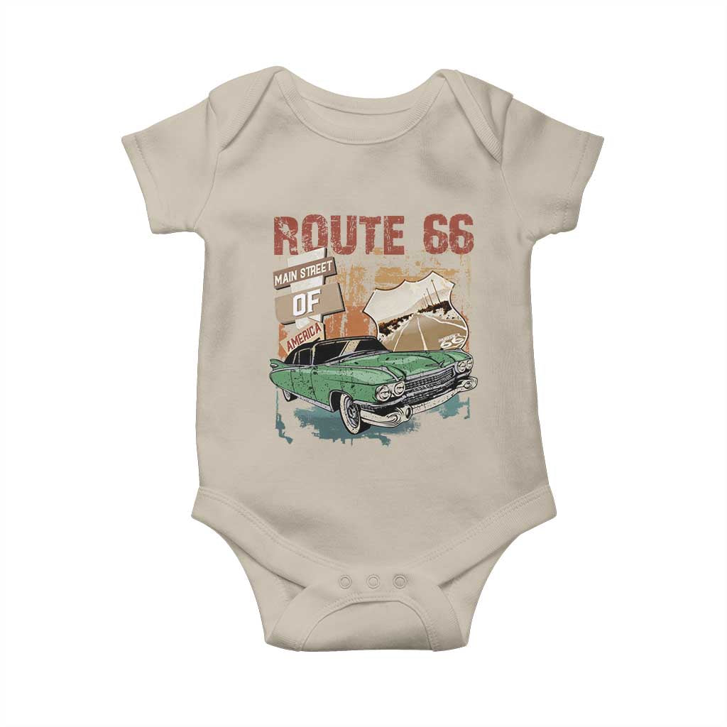 Historic Route 66 Highway Baby Onesie Main Street Of America Vintage Car