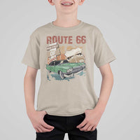 Historic Route 66 Highway T Shirt For Kid Main Street Of America Vintage Car