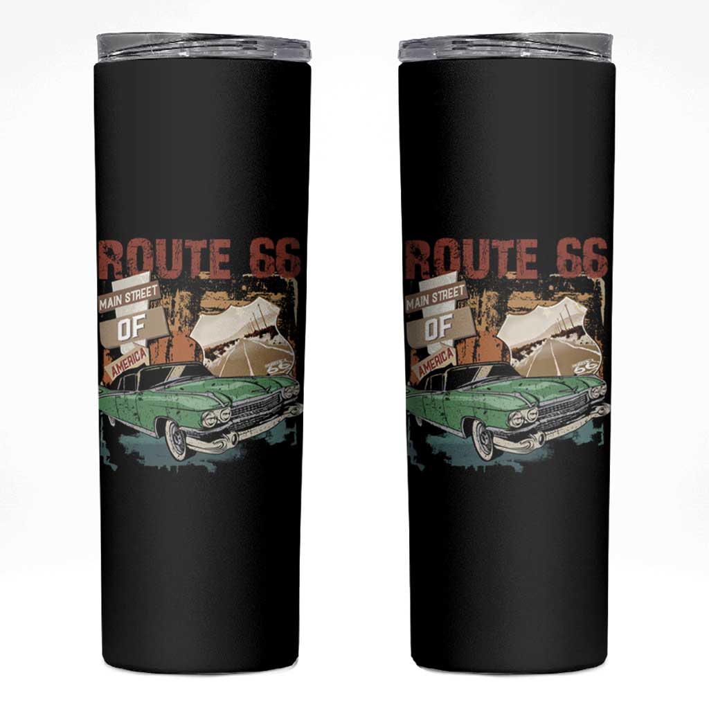 Historic Route 66 Highway Skinny Tumbler Main Street Of America Vintage Car