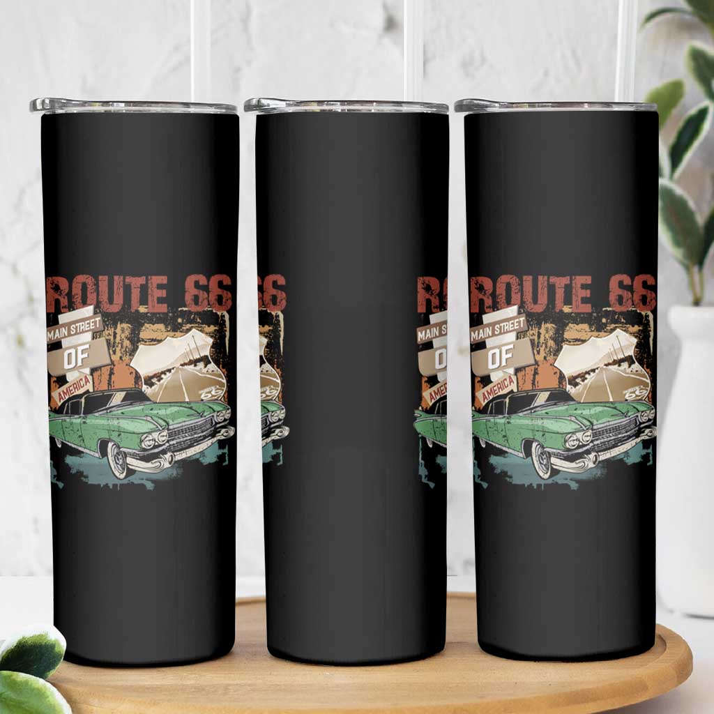 Historic Route 66 Highway Skinny Tumbler Main Street Of America Vintage Car