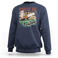 Historic Route 66 Highway Sweatshirt Main Street Of America Vintage Car