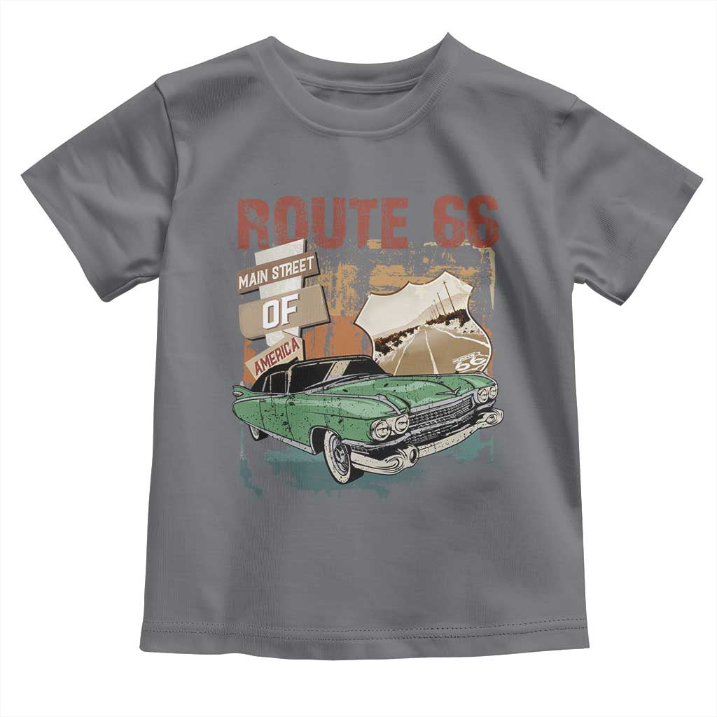 Historic Route 66 Highway Toddler T Shirt Main Street Of America Vintage Car