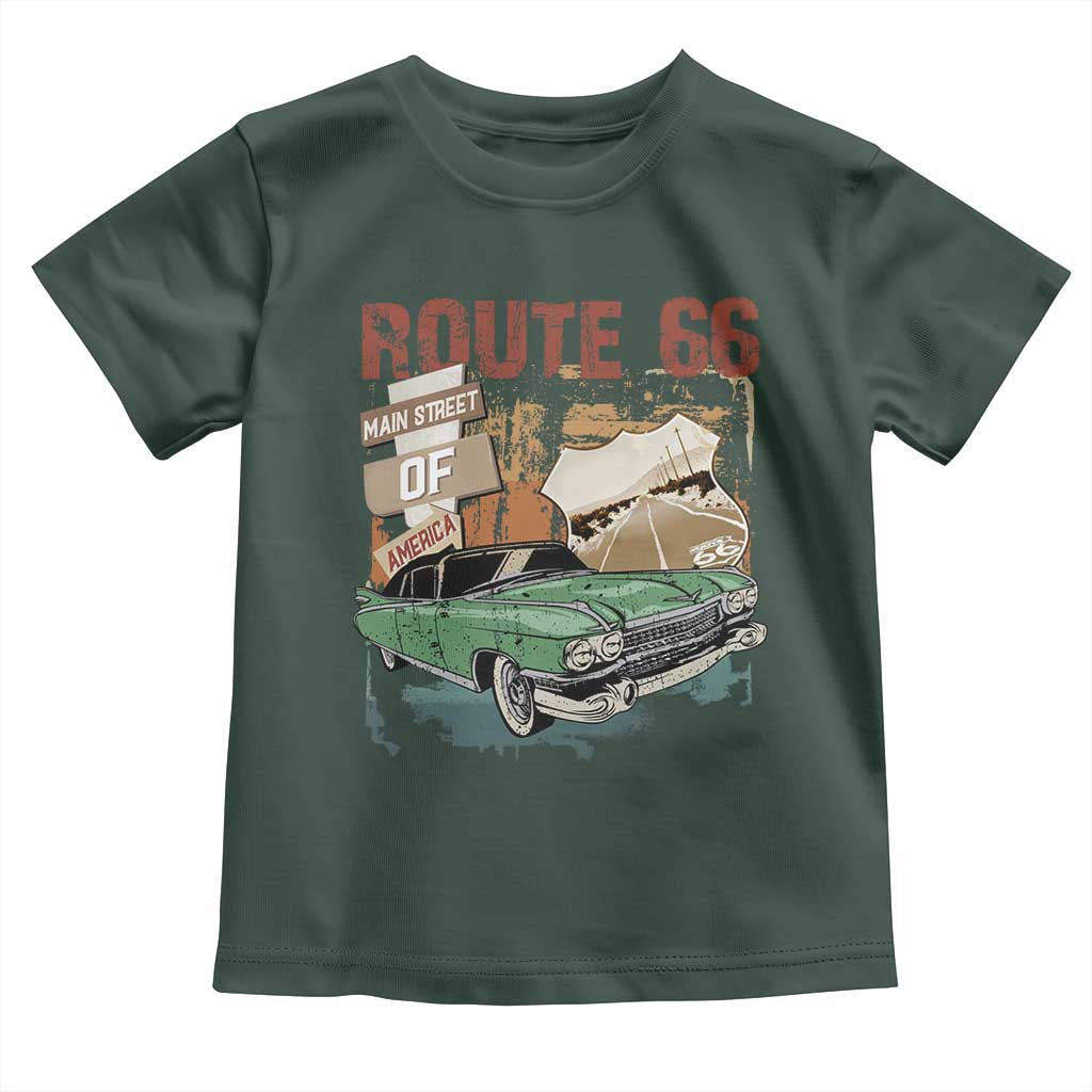 Historic Route 66 Highway Toddler T Shirt Main Street Of America Vintage Car