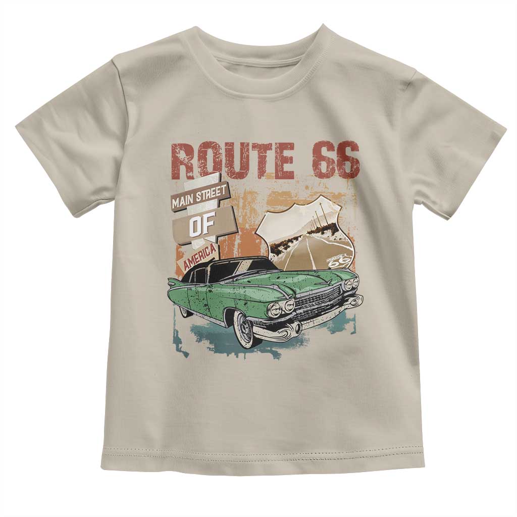 Historic Route 66 Highway Toddler T Shirt Main Street Of America Vintage Car