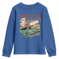 Historic Route 66 Highway Youth Sweatshirt Main Street Of America Vintage Car