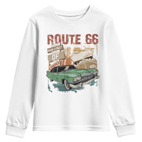 Historic Route 66 Highway Youth Sweatshirt Main Street Of America Vintage Car