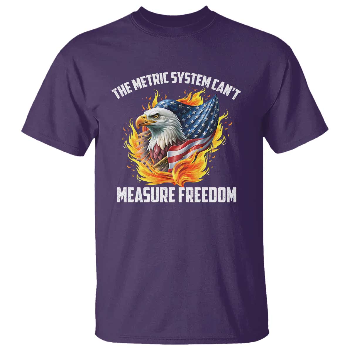 The Metric System Can't Measure Freedom T Shirt Eagle USA Flag - Wonder Print Shop