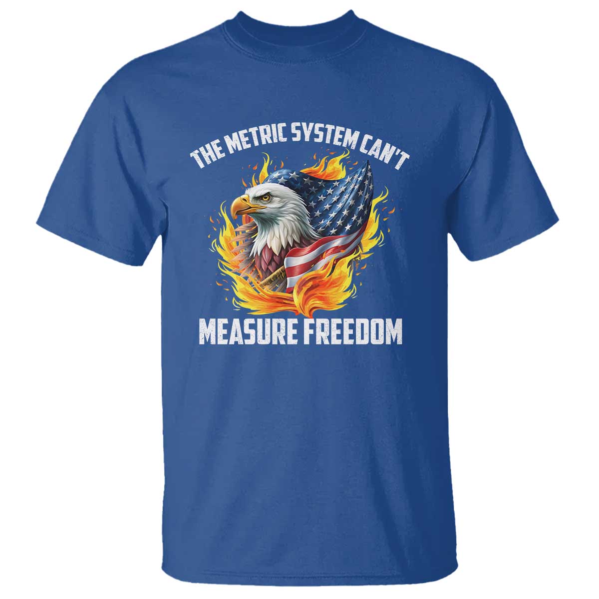 The Metric System Can't Measure Freedom T Shirt Eagle USA Flag - Wonder Print Shop
