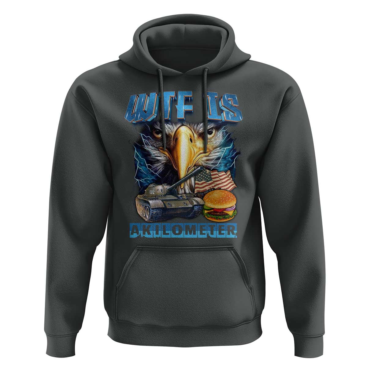WTF Is A Kilometer Hoodie Funny Eagle American Joke Patriotic - Wonder Print Shop