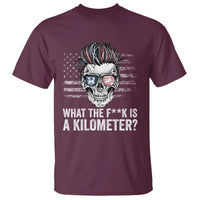 WTF Is A Kilometer T Shirt Funny Skull American Joke Patriotic - Wonder Print Shop