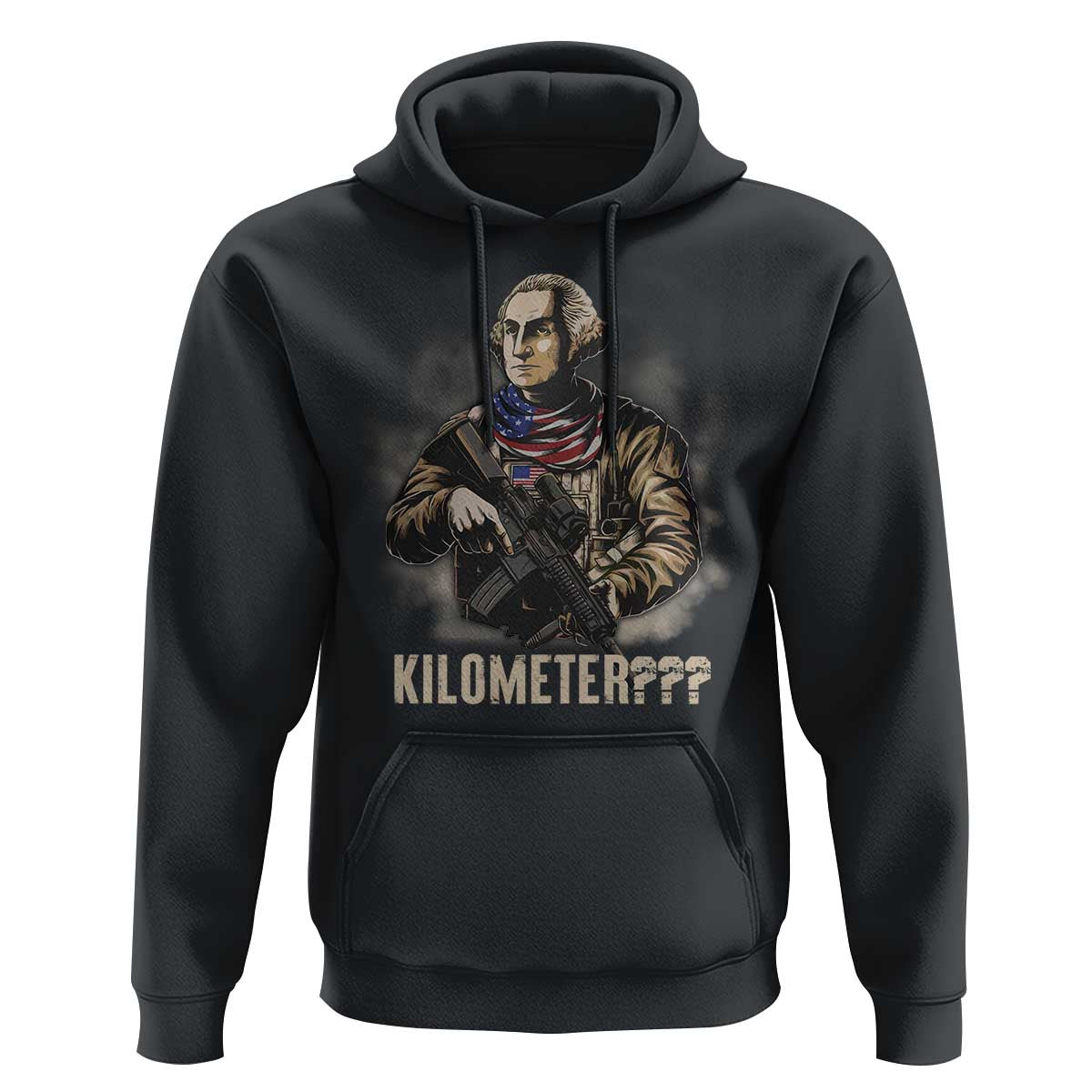 Funny George Washington Hoodie Patriotic What Is A Kilometer 4th Of July - Wonder Print Shop