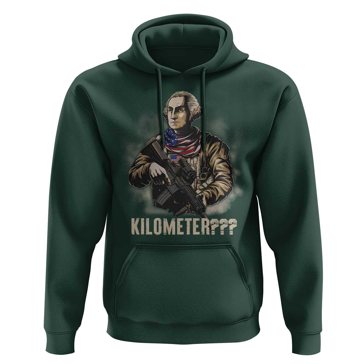 Funny George Washington Hoodie Patriotic What Is A Kilometer 4th Of July - Wonder Print Shop