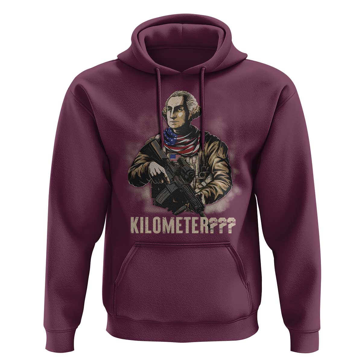 Funny George Washington Hoodie Patriotic What Is A Kilometer 4th Of July - Wonder Print Shop