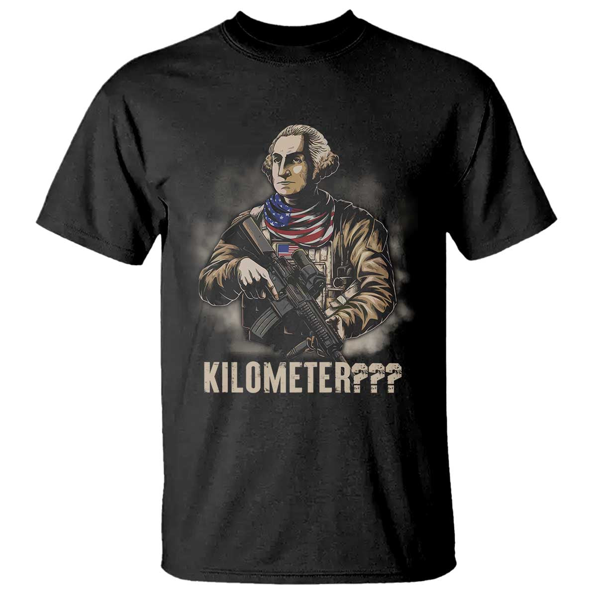 Funny George Washington T Shirt Patriotic What Is A Kilometer 4th Of July - Wonder Print Shop