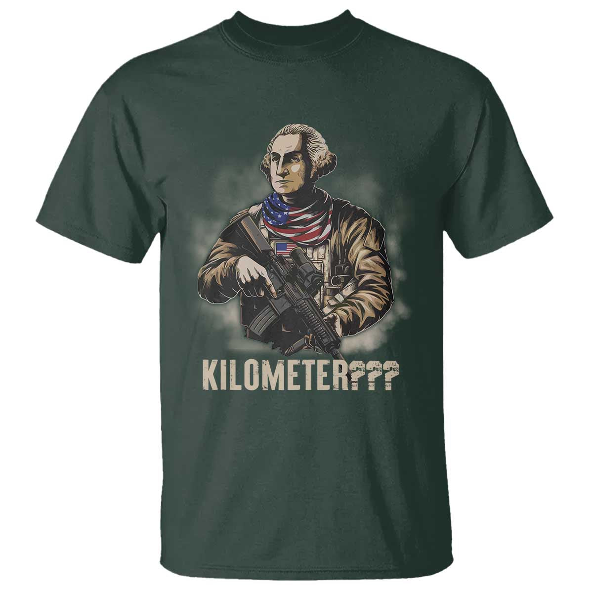 Funny George Washington T Shirt Patriotic What Is A Kilometer 4th Of July - Wonder Print Shop