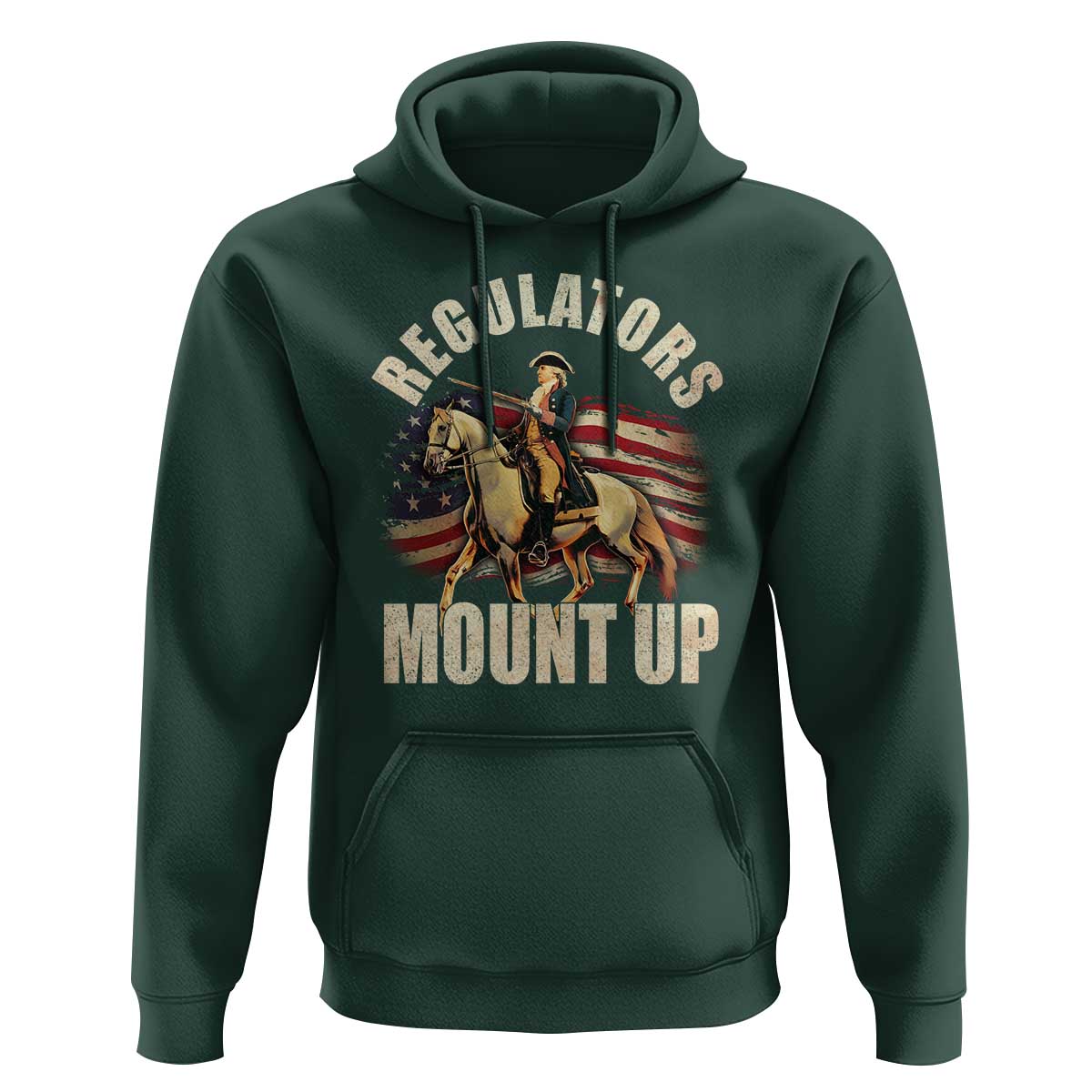 Funny George Washington Hoodie Regulators Mount Up Riding Horse 4th Of July - Wonder Print Shop