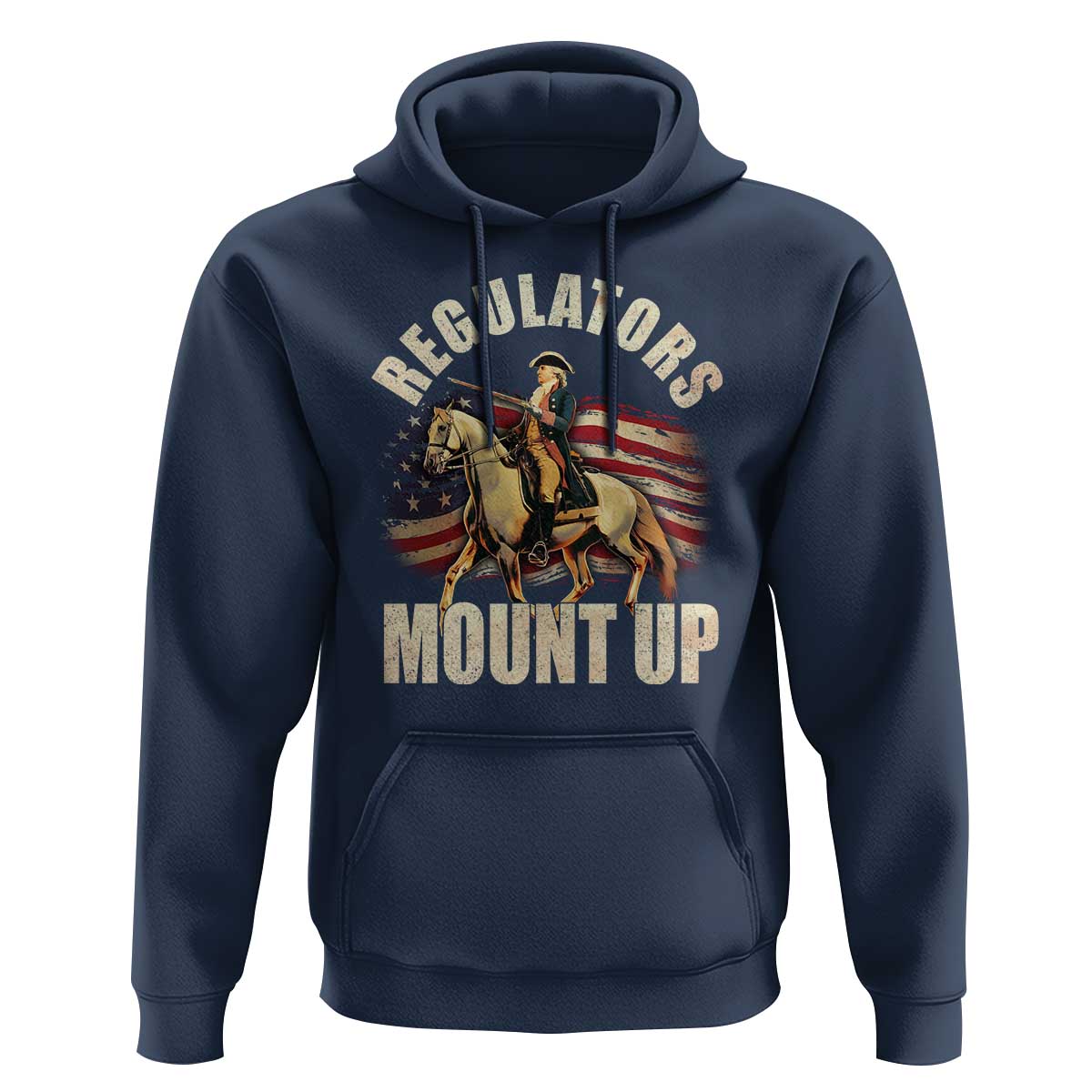 Funny George Washington Hoodie Regulators Mount Up Riding Horse 4th Of July - Wonder Print Shop