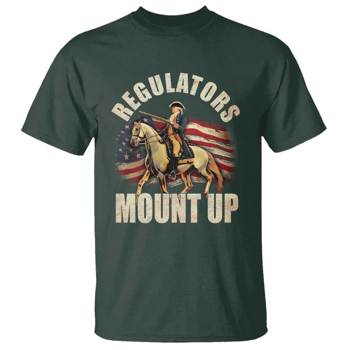 Funny George Washington T Shirt Regulators Mount Up Riding Horse 4th Of July - Wonder Print Shop