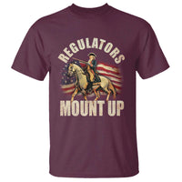 Funny George Washington T Shirt Regulators Mount Up Riding Horse 4th Of July - Wonder Print Shop