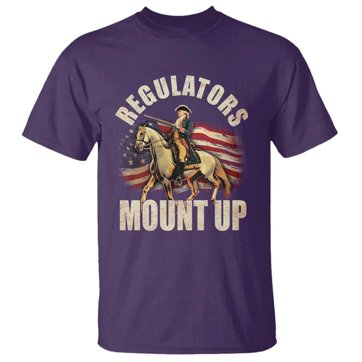 Funny George Washington T Shirt Regulators Mount Up Riding Horse 4th Of July - Wonder Print Shop