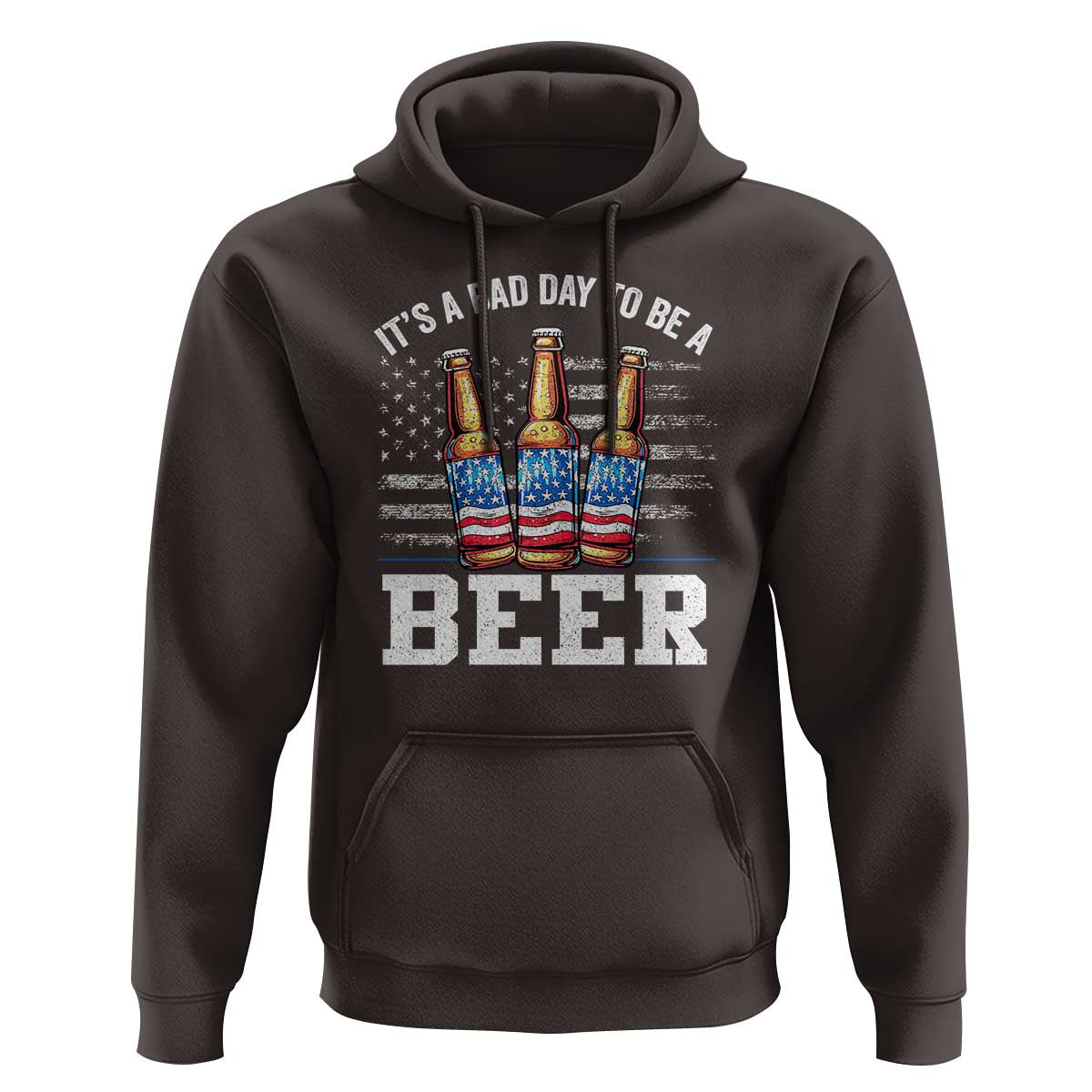 Funny American Drinking Hoodie It's A Bad Day To Be A Beer 4th Of July - Wonder Print Shop