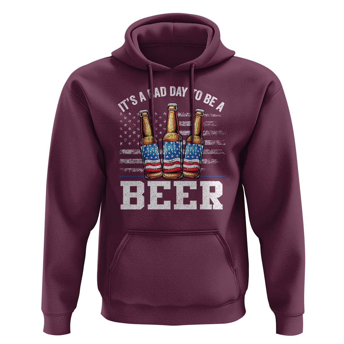 Funny American Drinking Hoodie It's A Bad Day To Be A Beer 4th Of July - Wonder Print Shop