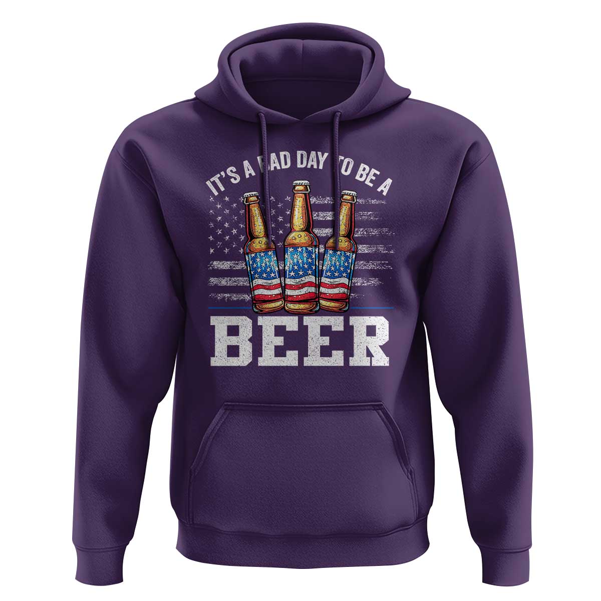 Funny American Drinking Hoodie It's A Bad Day To Be A Beer 4th Of July - Wonder Print Shop