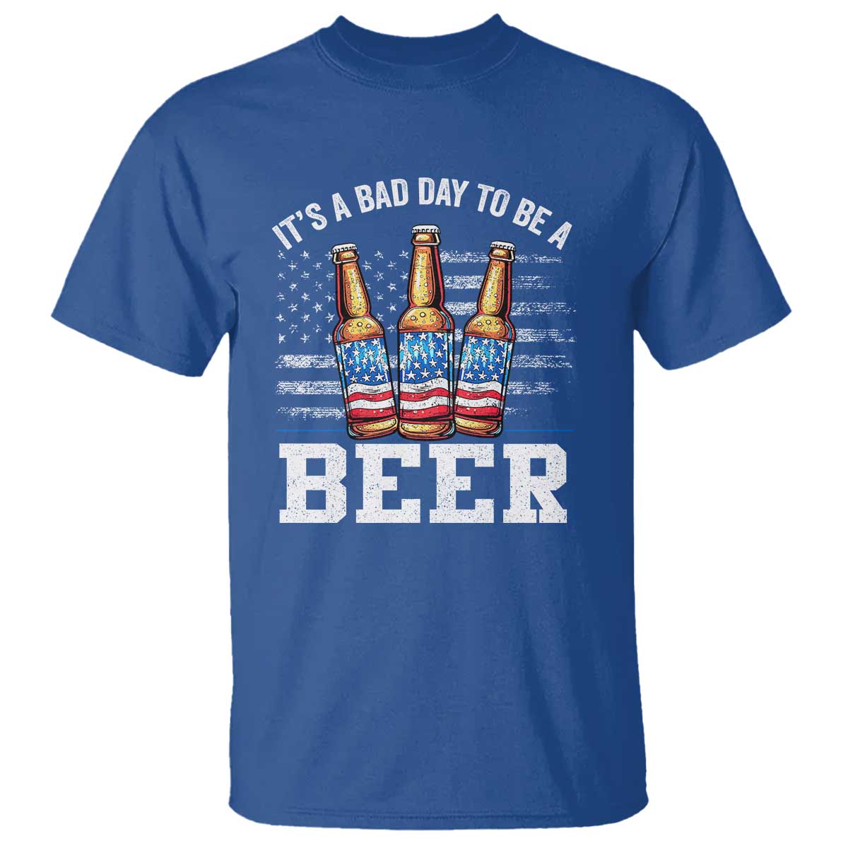 Funny American Drinking T Shirt It's A Bad Day To Be A Beer 4th Of July - Wonder Print Shop