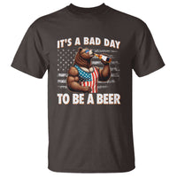 Funny American Drinking T Shirt It's A Bad Day To Be A Beer Bear 4th Of July - Wonder Print Shop