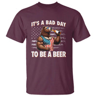 Funny American Drinking T Shirt It's A Bad Day To Be A Beer Bear 4th Of July - Wonder Print Shop