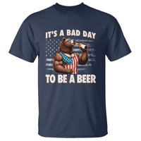 Funny American Drinking T Shirt It's A Bad Day To Be A Beer Bear 4th Of July - Wonder Print Shop