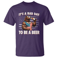 Funny American Drinking T Shirt It's A Bad Day To Be A Beer Bear 4th Of July - Wonder Print Shop
