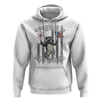 Funny 4th Of July Hoodie Feral But Free Raccoon American Flag - Wonder Print Shop