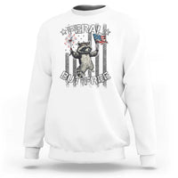Funny 4th Of July Sweatshirt Feral But Free Raccoon American Flag - Wonder Print Shop