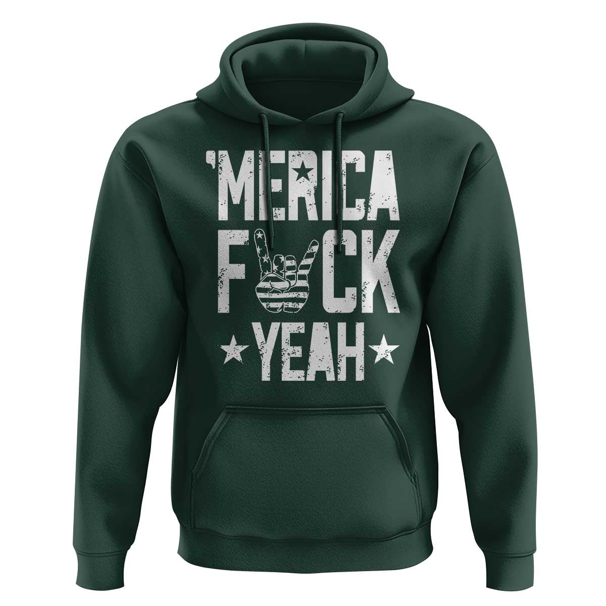 Funny 4th Of July Hoodie Merica Fuck Yeah Rock Hand - Wonder Print Shop