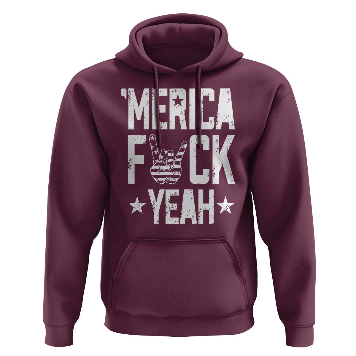 Funny 4th Of July Hoodie Merica Fuck Yeah Rock Hand - Wonder Print Shop