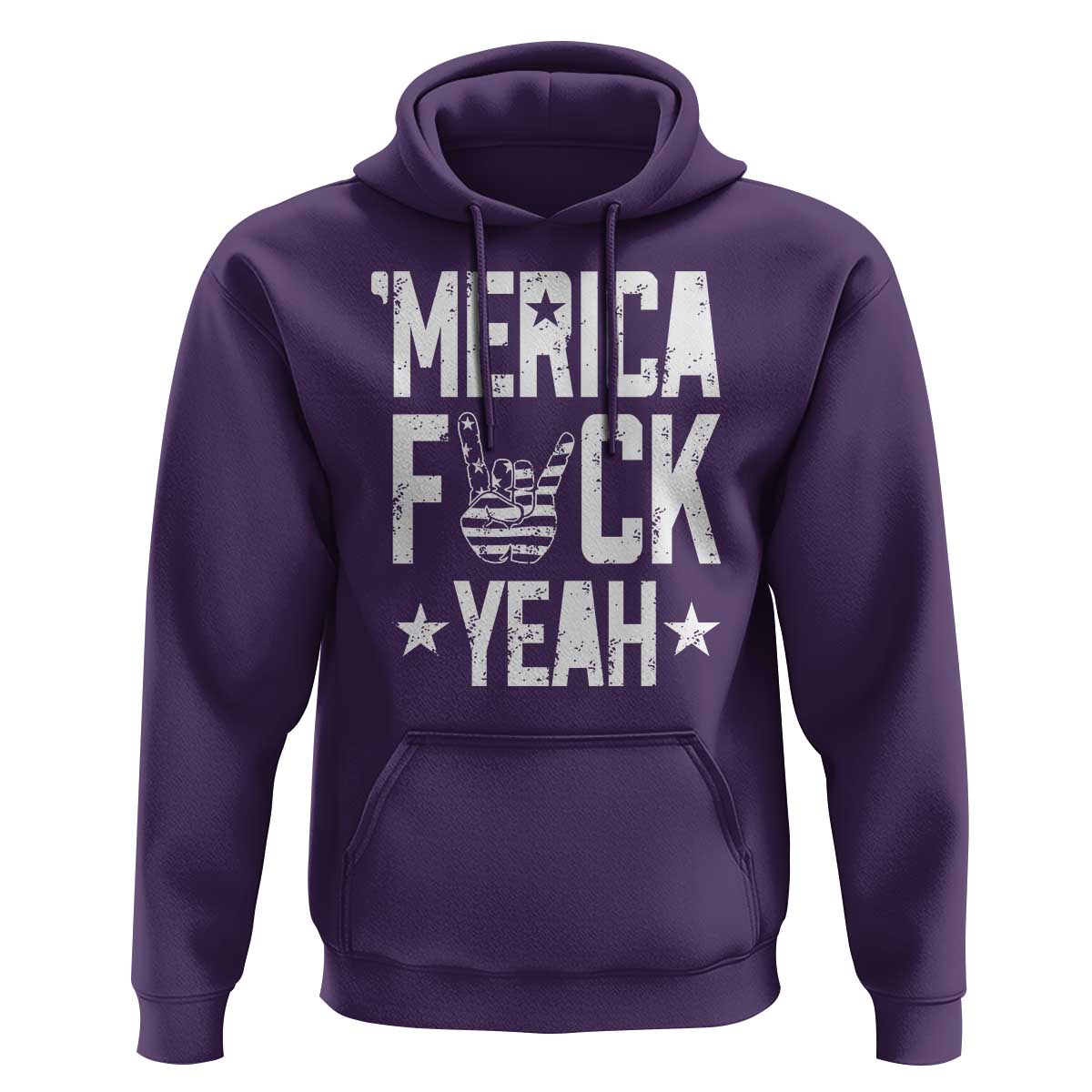 Funny 4th Of July Hoodie Merica Fuck Yeah Rock Hand - Wonder Print Shop