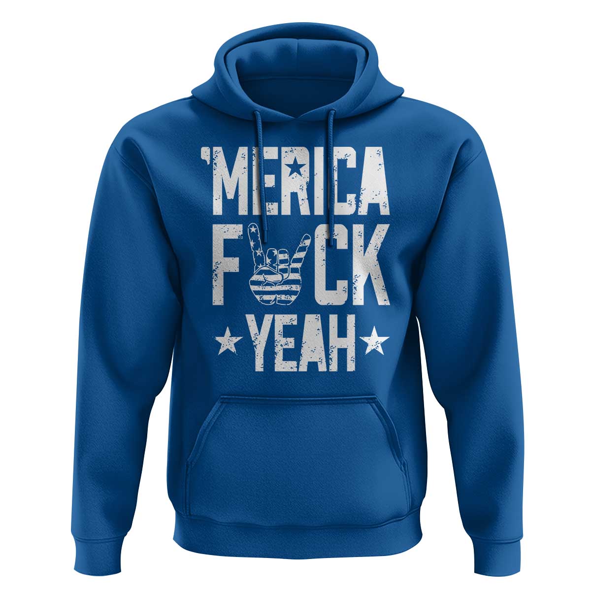 Funny 4th Of July Hoodie Merica Fuck Yeah Rock Hand - Wonder Print Shop